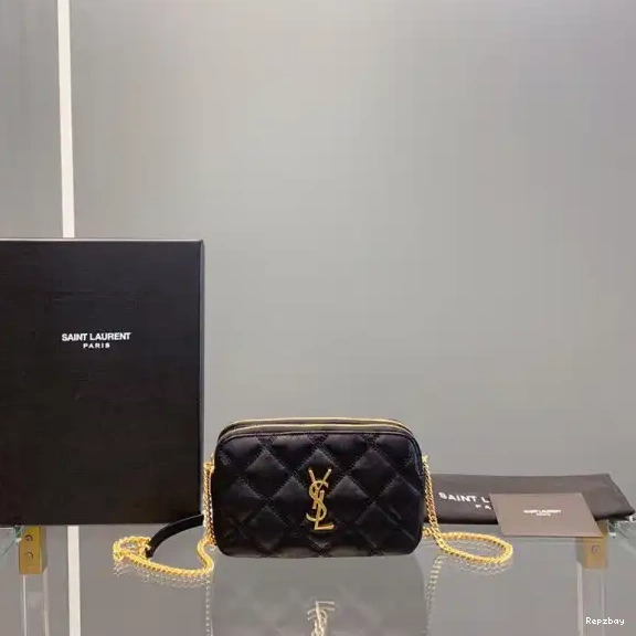 Repladies REP BECKY YSL DOUBLE-ZIP IN POUCH QUILTED LAMBSKIN 0519